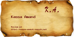 Kassa Amand névjegykártya